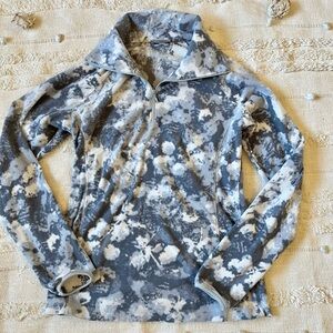 Columbia Gray and White Pattern 1/4 Zip Fleece Pullover small